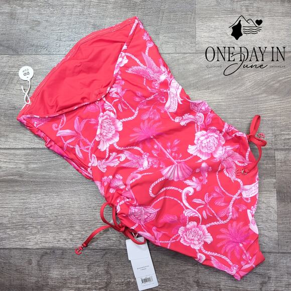 SeaFolly Drawstring Bandeau DD Cup One Piece Swimsuit Size 6 - Picture 5 of 5